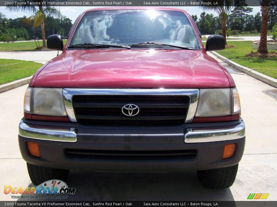 2000 Toyota Tacoma V6 PreRunner Extended Cab Sunfire Red Pearl / Oak Photo #8