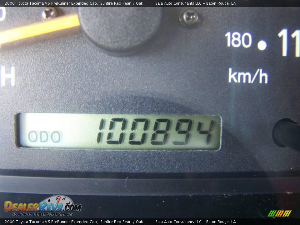 2000 Toyota Tacoma V6 PreRunner Extended Cab Sunfire Red Pearl / Oak Photo #13