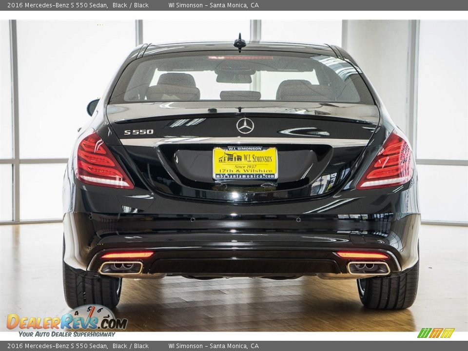 2016 Mercedes-Benz S 550 Sedan Black / Black Photo #4