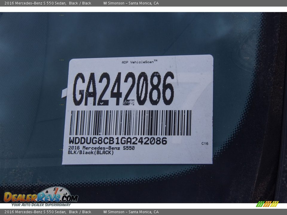 2016 Mercedes-Benz S 550 Sedan Black / Black Photo #8