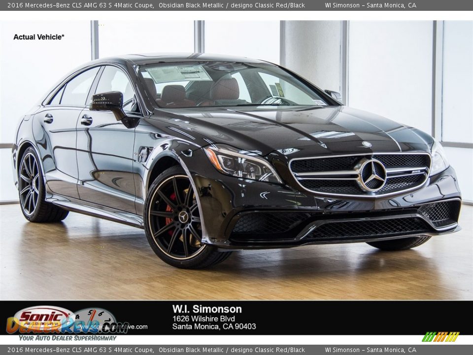 2016 Mercedes-Benz CLS AMG 63 S 4Matic Coupe Obsidian Black Metallic / designo Classic Red/Black Photo #1