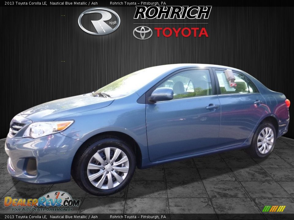 2013 Toyota Corolla LE Nautical Blue Metallic / Ash Photo #3