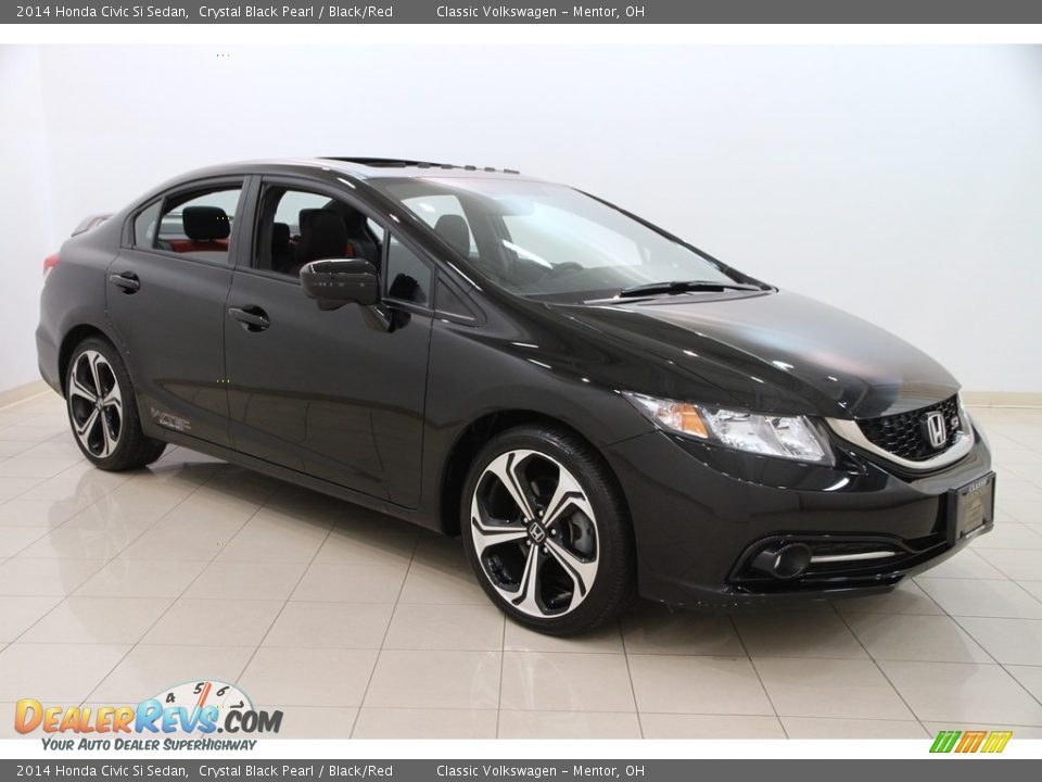2014 Honda Civic Si Sedan Crystal Black Pearl / Black/Red Photo #1