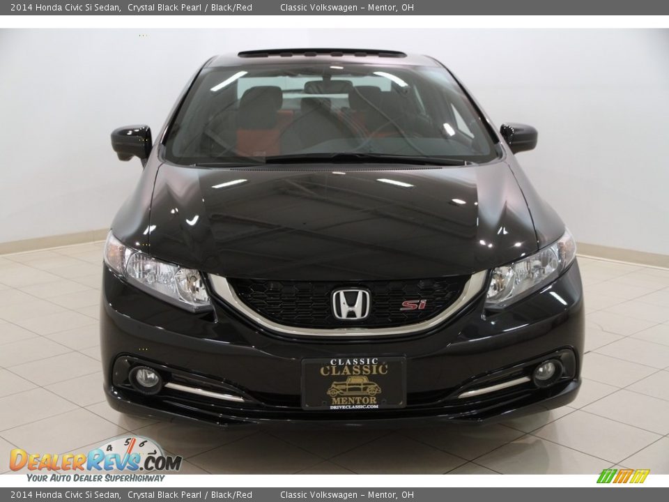 2014 Honda Civic Si Sedan Crystal Black Pearl / Black/Red Photo #2