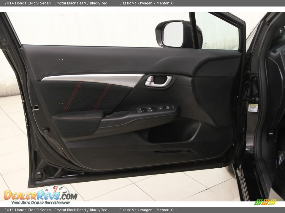 2014 Honda Civic Si Sedan Crystal Black Pearl / Black/Red Photo #4