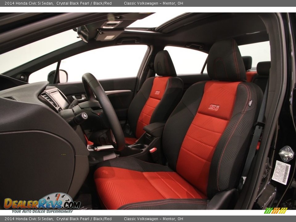2014 Honda Civic Si Sedan Crystal Black Pearl / Black/Red Photo #5