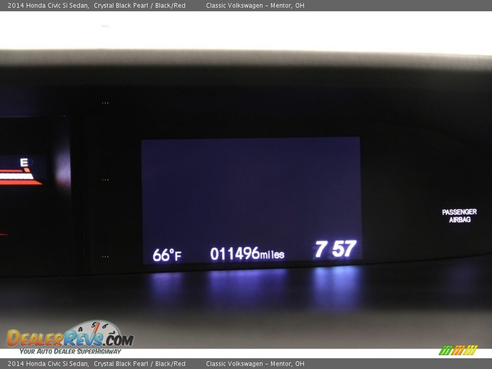 2014 Honda Civic Si Sedan Crystal Black Pearl / Black/Red Photo #8