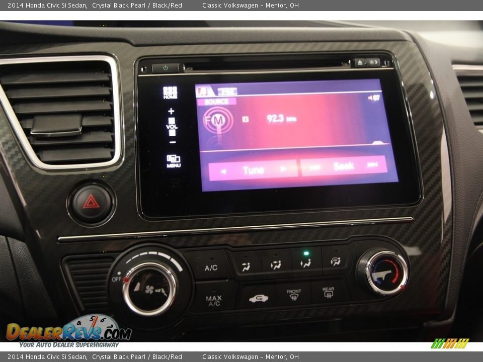 2014 Honda Civic Si Sedan Crystal Black Pearl / Black/Red Photo #9