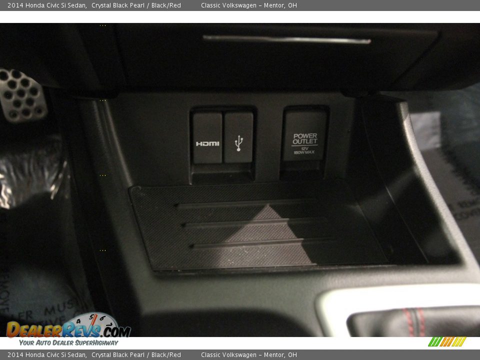 2014 Honda Civic Si Sedan Crystal Black Pearl / Black/Red Photo #11