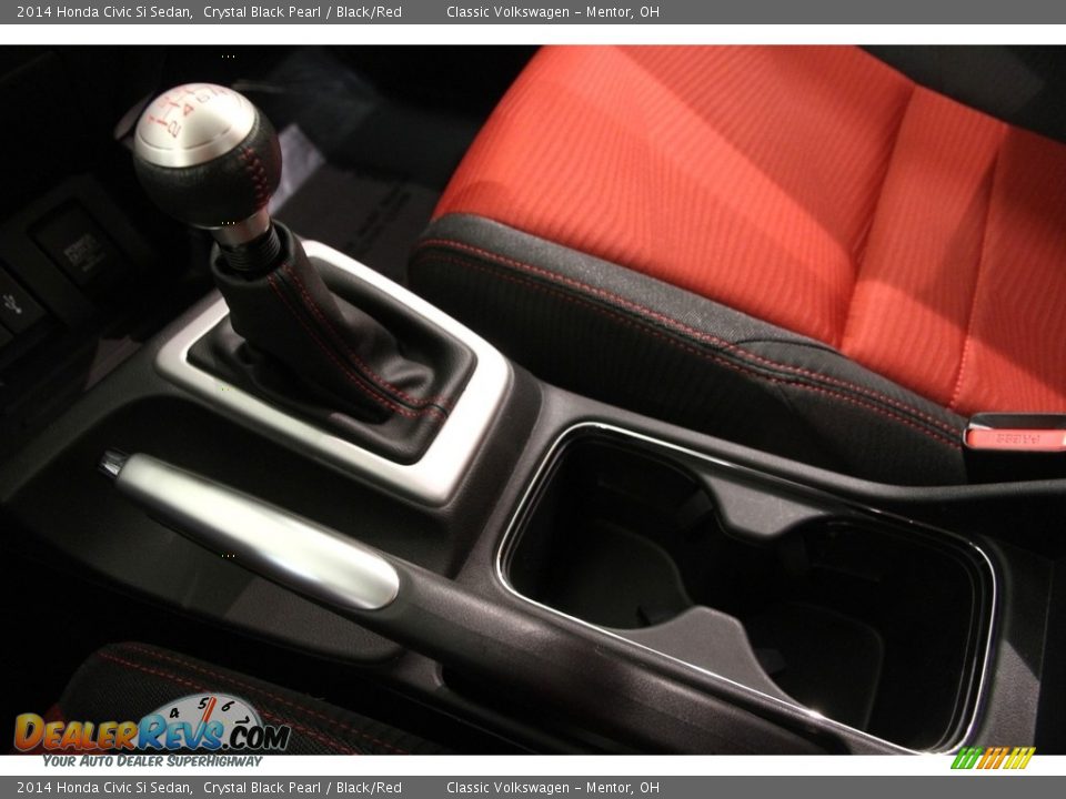 2014 Honda Civic Si Sedan Crystal Black Pearl / Black/Red Photo #12