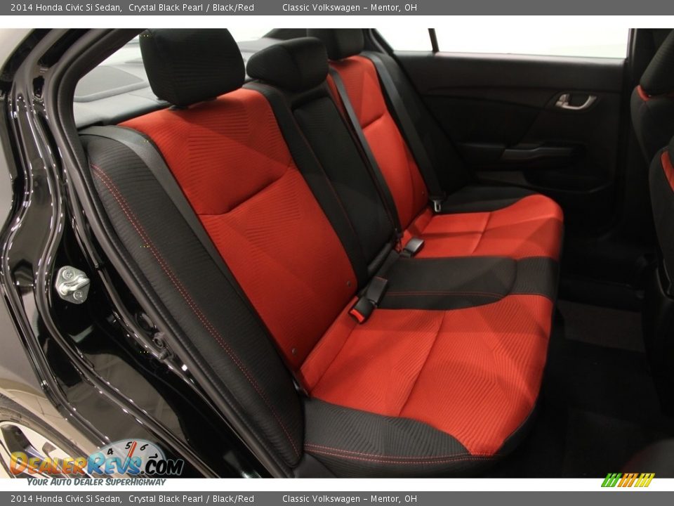2014 Honda Civic Si Sedan Crystal Black Pearl / Black/Red Photo #15