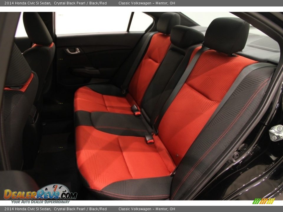 2014 Honda Civic Si Sedan Crystal Black Pearl / Black/Red Photo #16