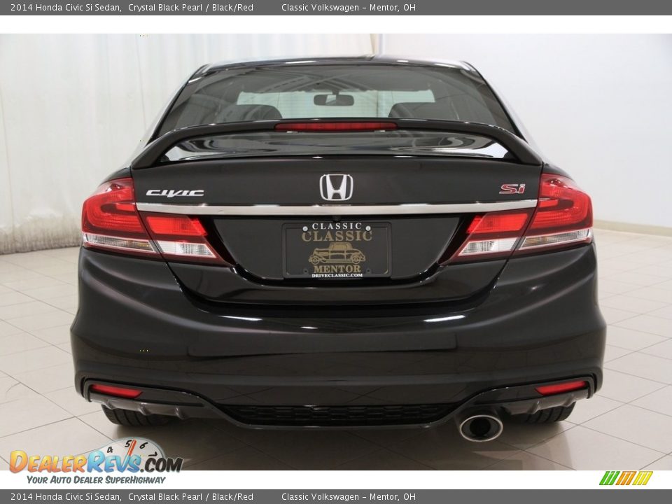 2014 Honda Civic Si Sedan Crystal Black Pearl / Black/Red Photo #17