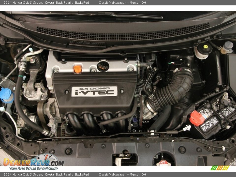 2014 Honda Civic Si Sedan Crystal Black Pearl / Black/Red Photo #18