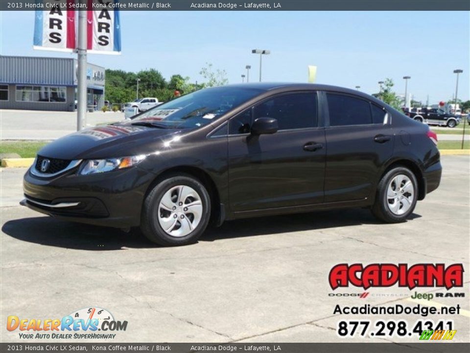 2013 Honda Civic LX Sedan Kona Coffee Metallic / Black Photo #1