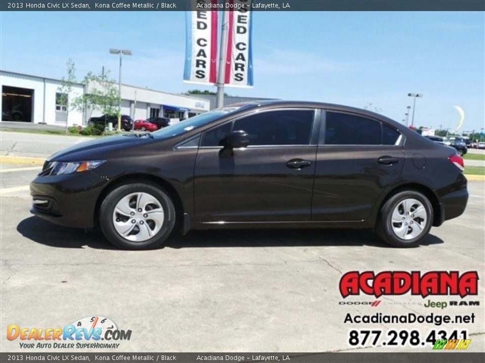 2013 Honda Civic LX Sedan Kona Coffee Metallic / Black Photo #2