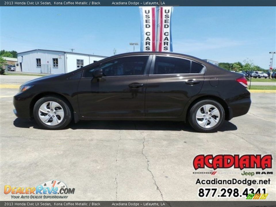 2013 Honda Civic LX Sedan Kona Coffee Metallic / Black Photo #3