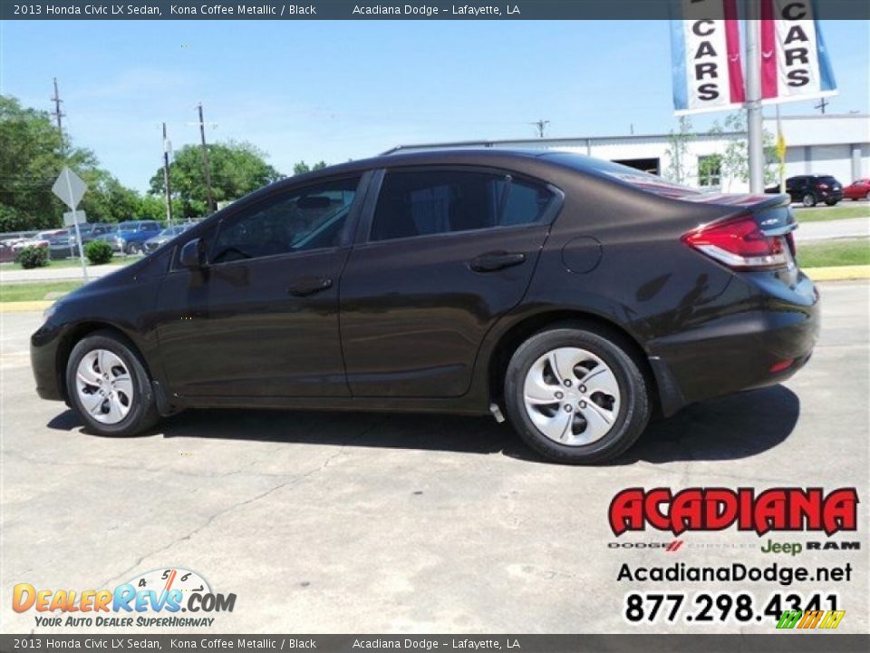 2013 Honda Civic LX Sedan Kona Coffee Metallic / Black Photo #4