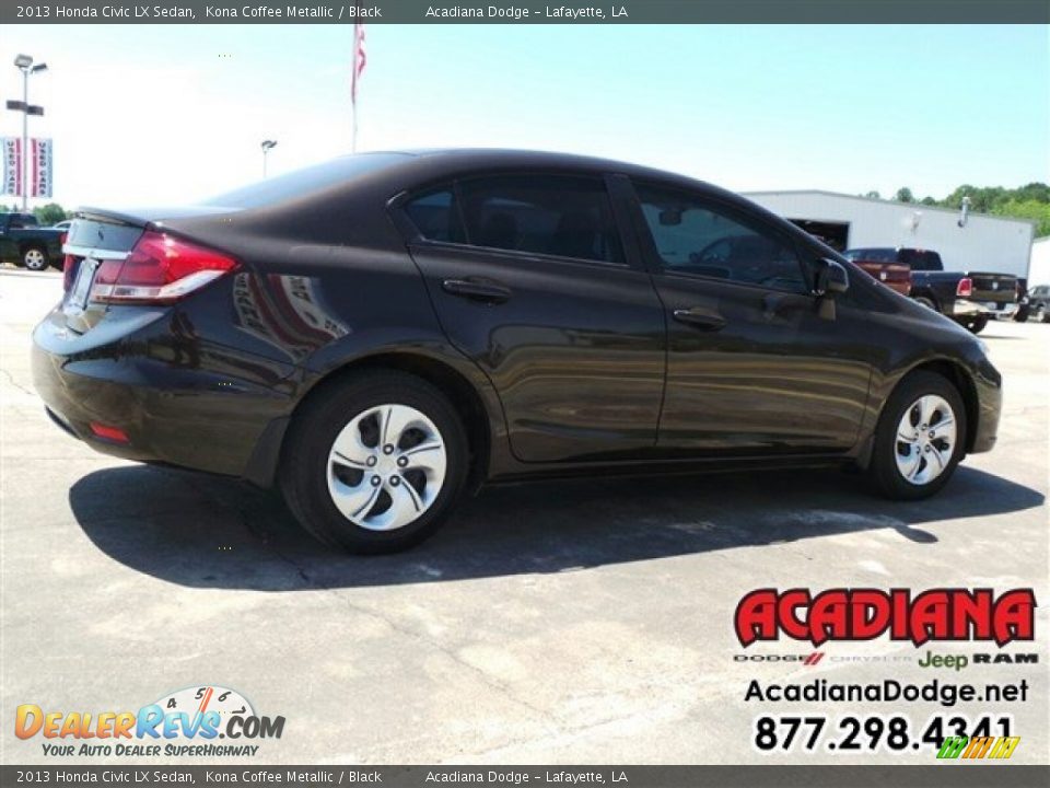 2013 Honda Civic LX Sedan Kona Coffee Metallic / Black Photo #7
