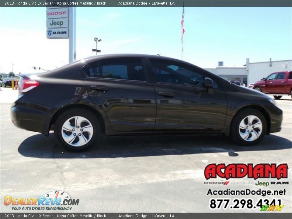 2013 Honda Civic LX Sedan Kona Coffee Metallic / Black Photo #8