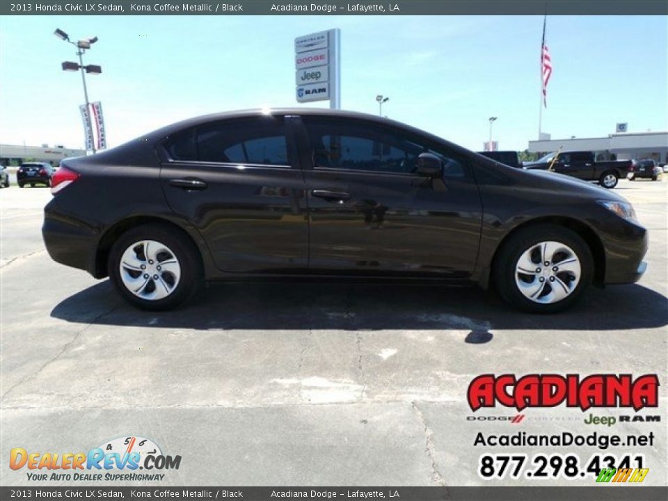 2013 Honda Civic LX Sedan Kona Coffee Metallic / Black Photo #9