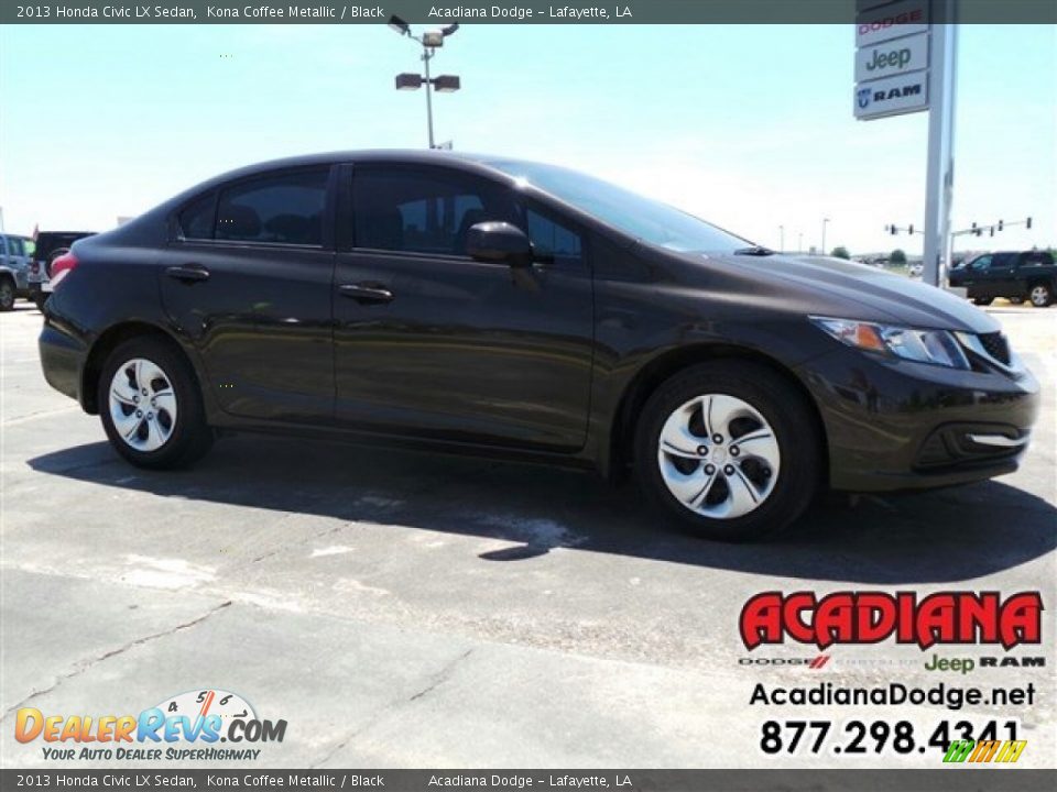 2013 Honda Civic LX Sedan Kona Coffee Metallic / Black Photo #10