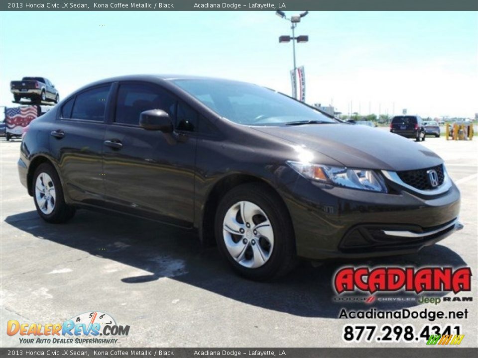 2013 Honda Civic LX Sedan Kona Coffee Metallic / Black Photo #11