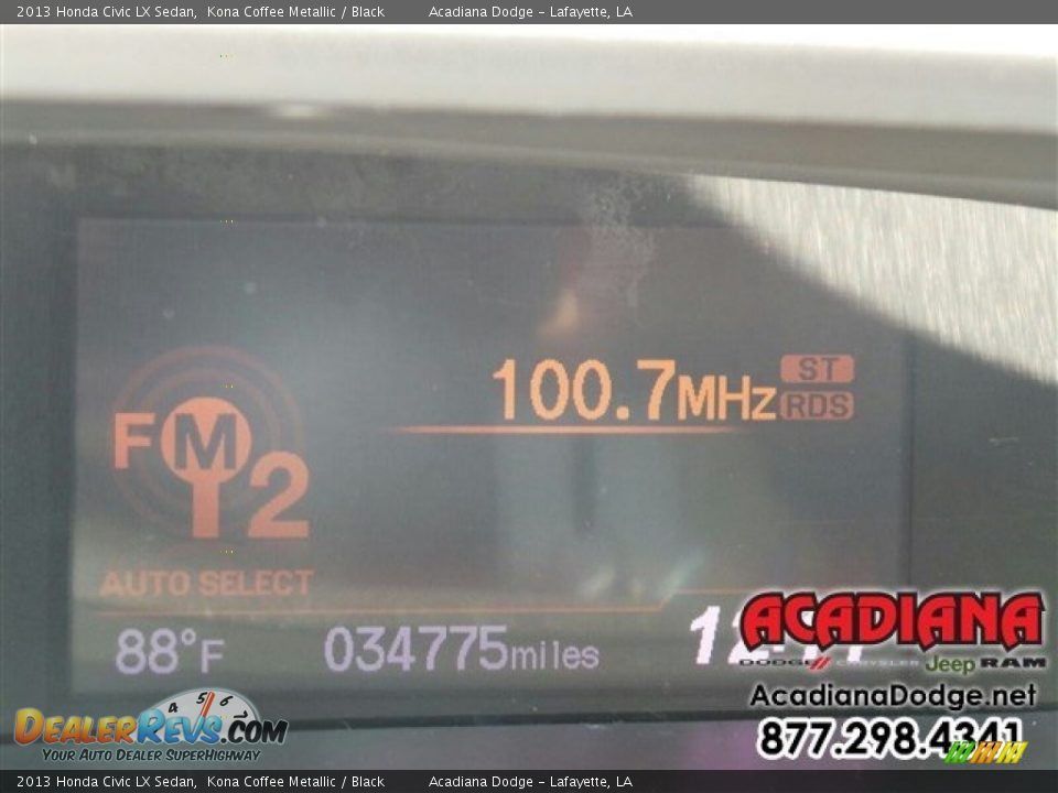 2013 Honda Civic LX Sedan Kona Coffee Metallic / Black Photo #28