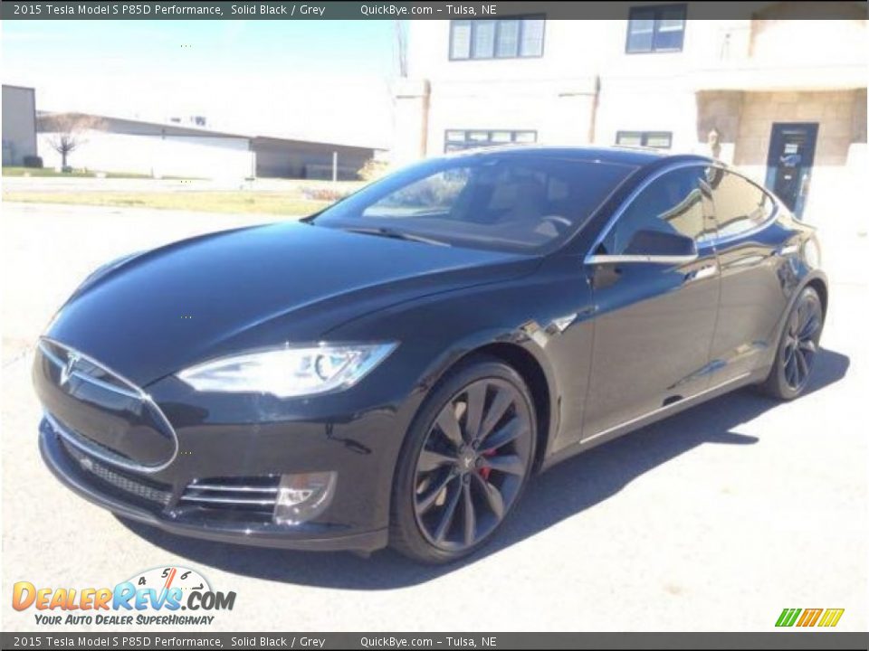 2015 Tesla Model S P85D Performance Solid Black / Grey Photo #1