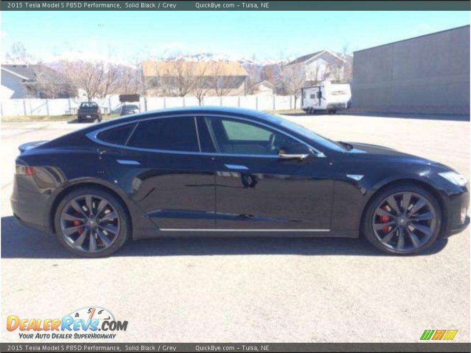 2015 Tesla Model S P85D Performance Solid Black / Grey Photo #3