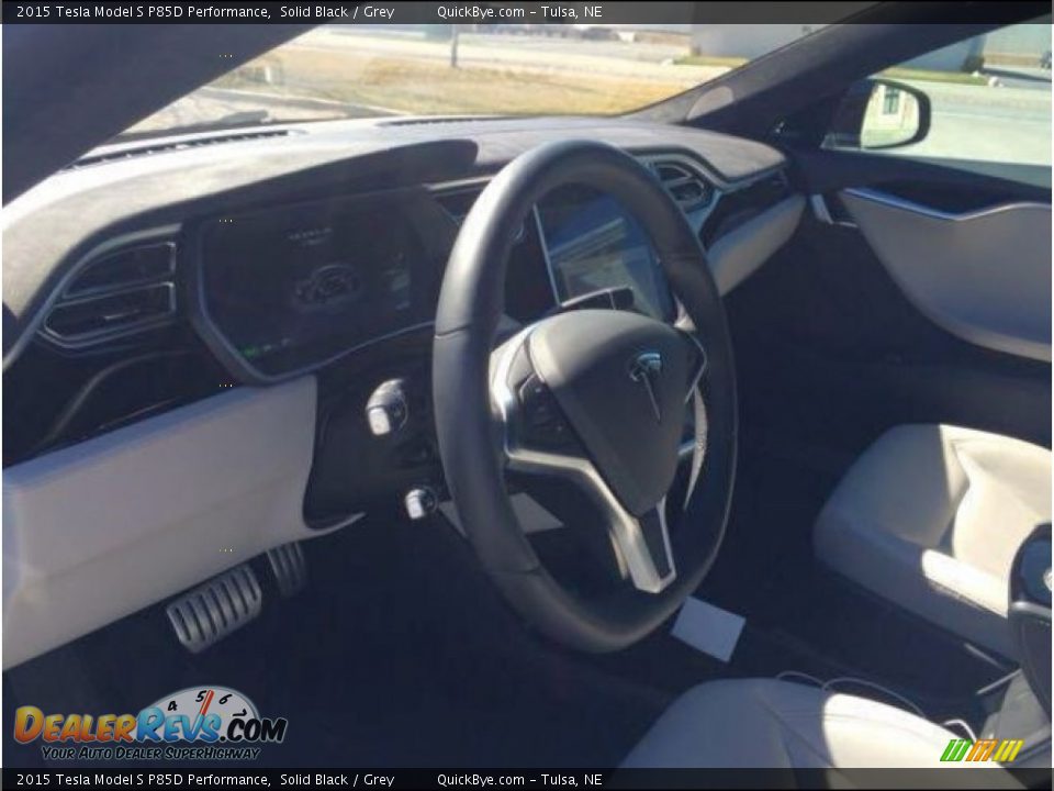 2015 Tesla Model S P85D Performance Solid Black / Grey Photo #6