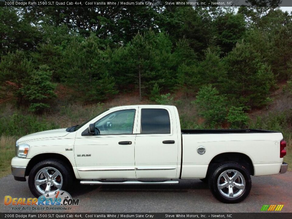 2008 Dodge Ram 1500 SLT Quad Cab 4x4 Cool Vanilla White / Medium Slate Gray Photo #1