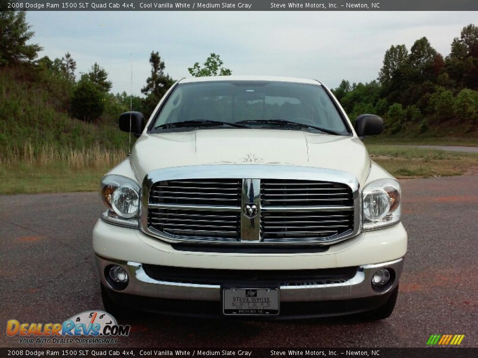 2008 Dodge Ram 1500 SLT Quad Cab 4x4 Cool Vanilla White / Medium Slate Gray Photo #7