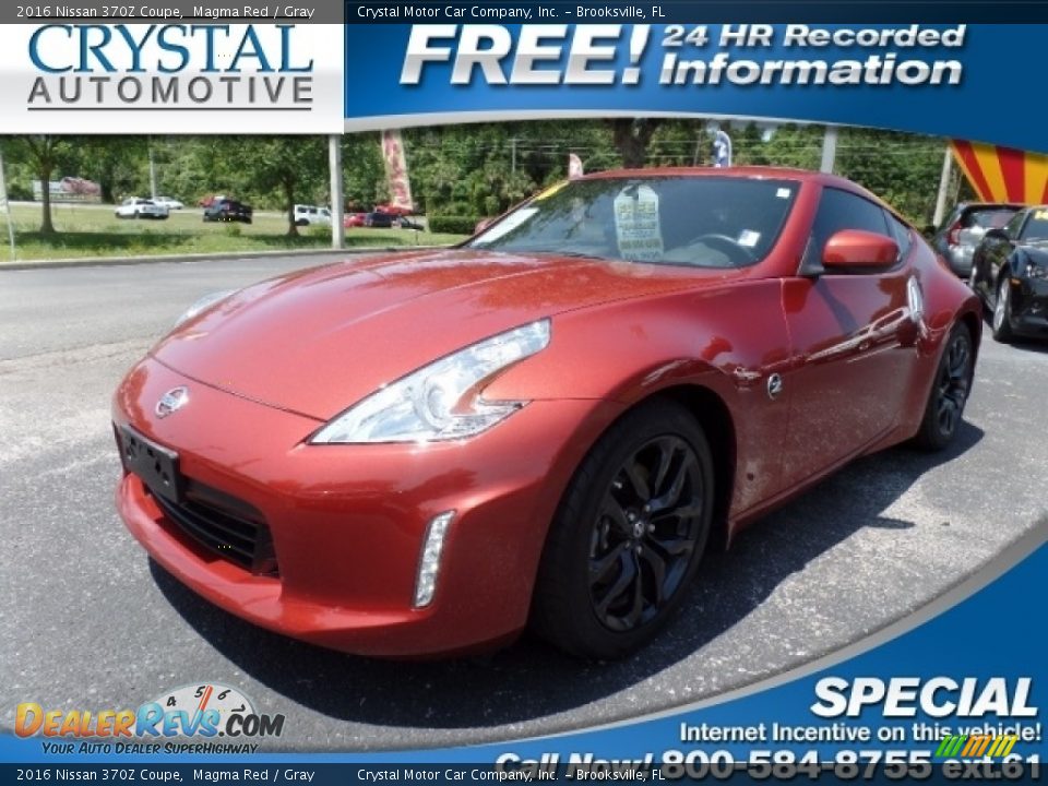 2016 Nissan 370Z Coupe Magma Red / Gray Photo #1