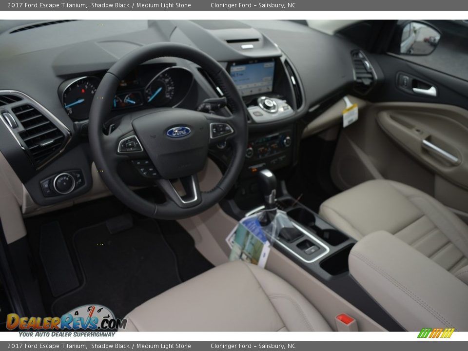 2017 Ford Escape Titanium Shadow Black / Medium Light Stone Photo #8