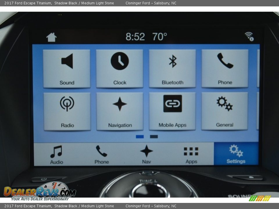 2017 Ford Escape Titanium Shadow Black / Medium Light Stone Photo #13