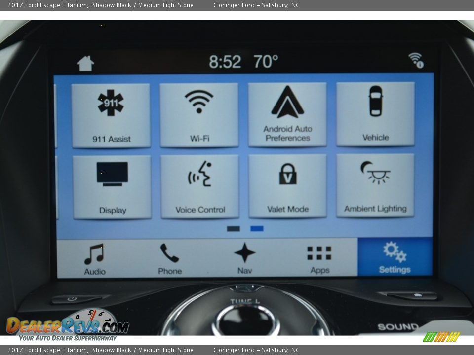 2017 Ford Escape Titanium Shadow Black / Medium Light Stone Photo #14