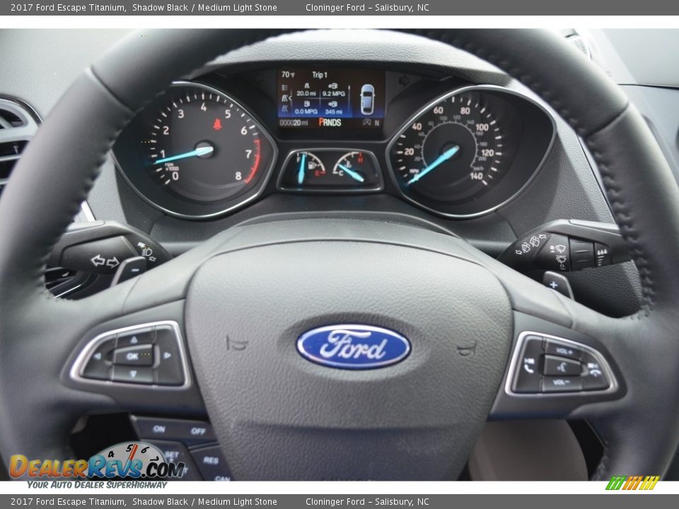 2017 Ford Escape Titanium Shadow Black / Medium Light Stone Photo #19