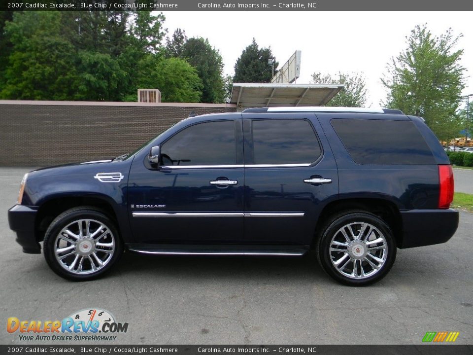 2007 Cadillac Escalade Blue Chip / Cocoa/Light Cashmere Photo #7