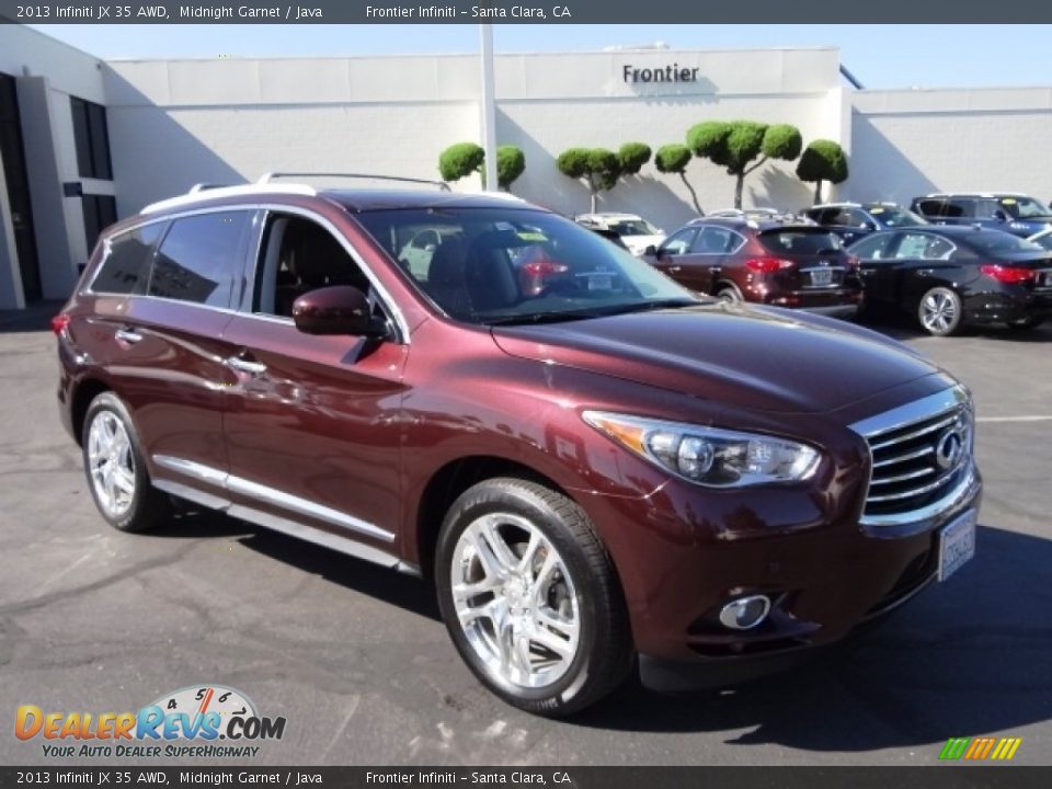 2013 Infiniti JX 35 AWD Midnight Garnet / Java Photo #1