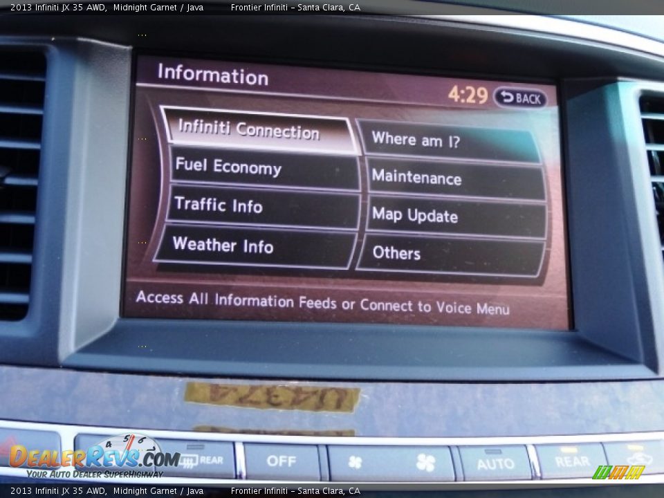 2013 Infiniti JX 35 AWD Midnight Garnet / Java Photo #35