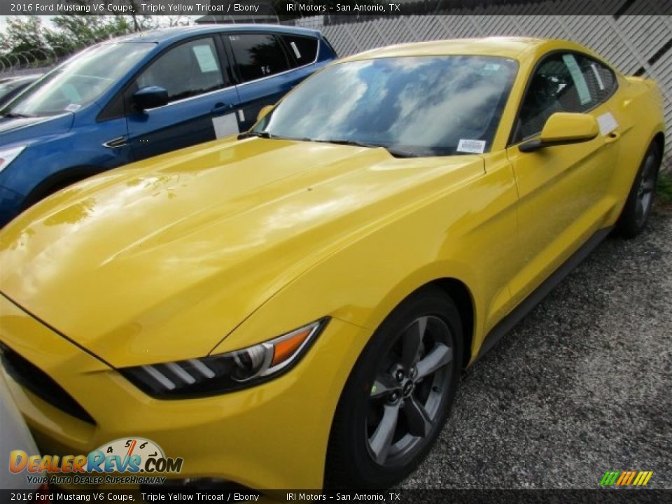 2016 Ford Mustang V6 Coupe Triple Yellow Tricoat / Ebony Photo #3