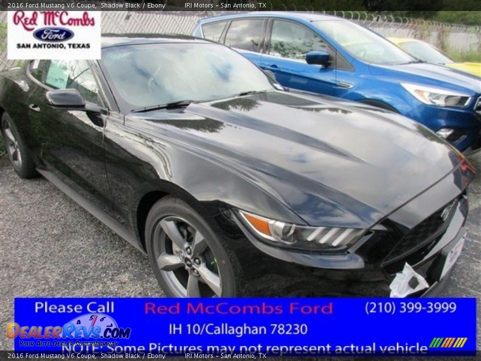 2016 Ford Mustang V6 Coupe Shadow Black / Ebony Photo #1