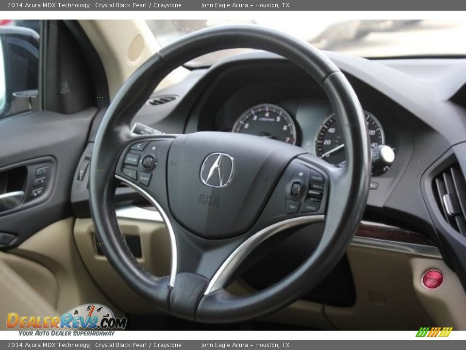 2014 Acura MDX Technology Crystal Black Pearl / Graystone Photo #32