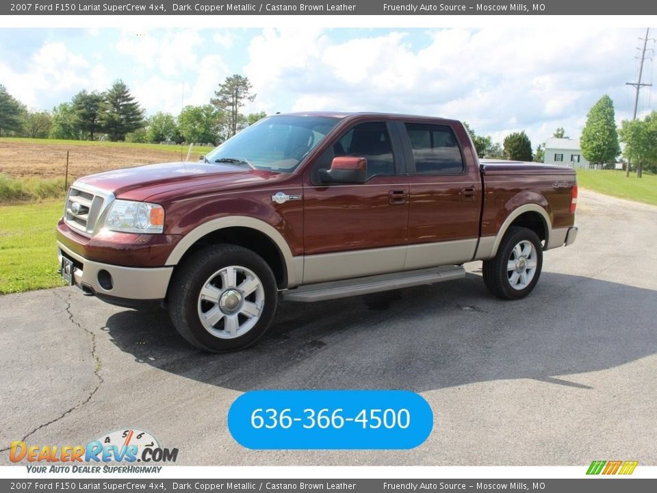 2007 Ford F150 Lariat SuperCrew 4x4 Dark Copper Metallic / Castano Brown Leather Photo #2