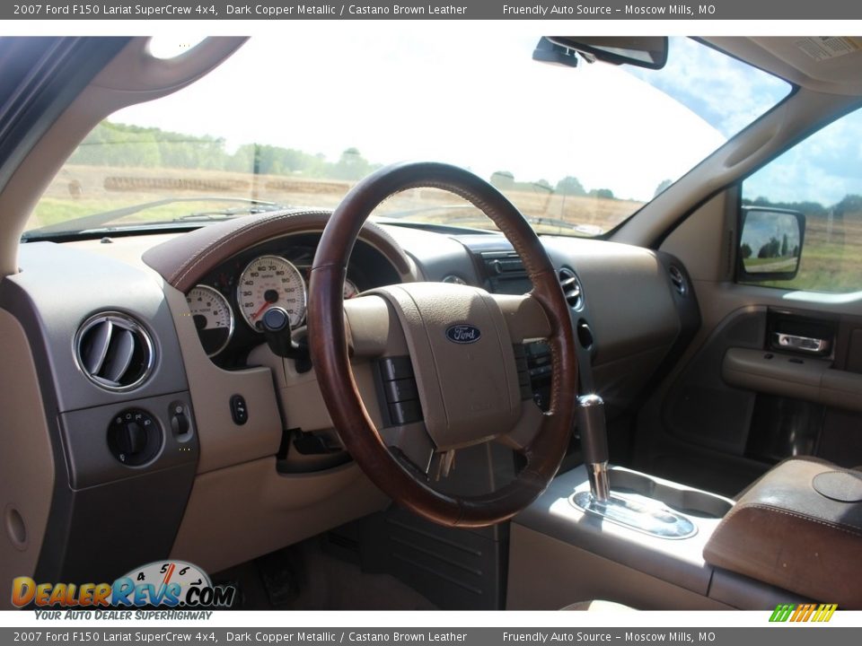 2007 Ford F150 Lariat SuperCrew 4x4 Dark Copper Metallic / Castano Brown Leather Photo #17