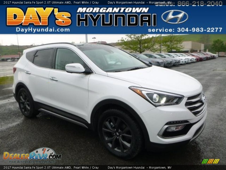 2017 Hyundai Santa Fe Sport 2.0T Ulitimate AWD Pearl White / Gray Photo #1