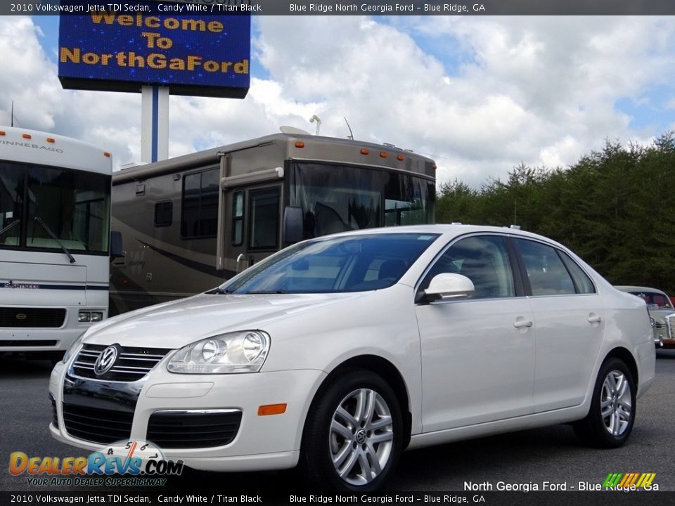 2010 Volkswagen Jetta TDI Sedan Candy White / Titan Black Photo #1