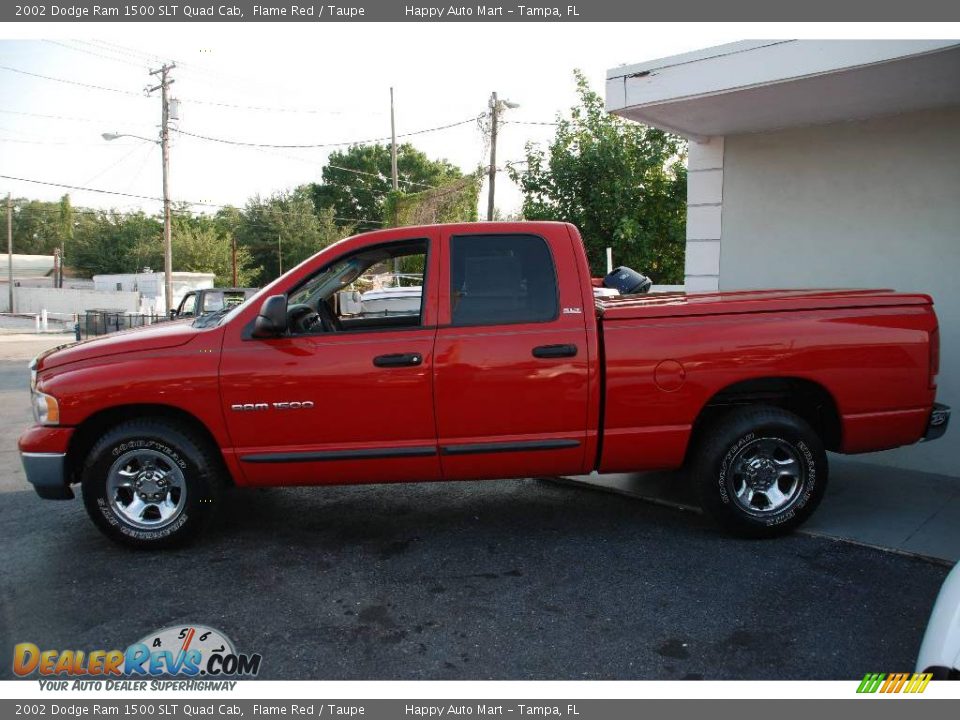 2002 Dodge Ram 1500 SLT Quad Cab Flame Red / Taupe Photo #1