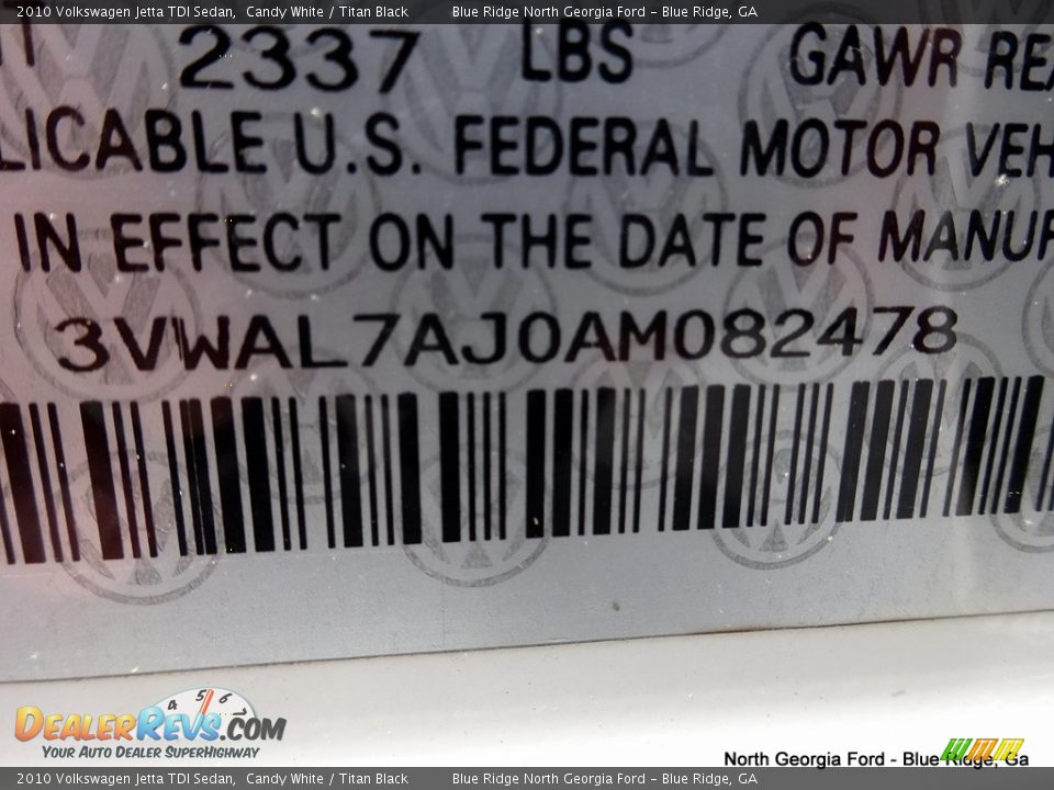 2010 Volkswagen Jetta TDI Sedan Candy White / Titan Black Photo #25
